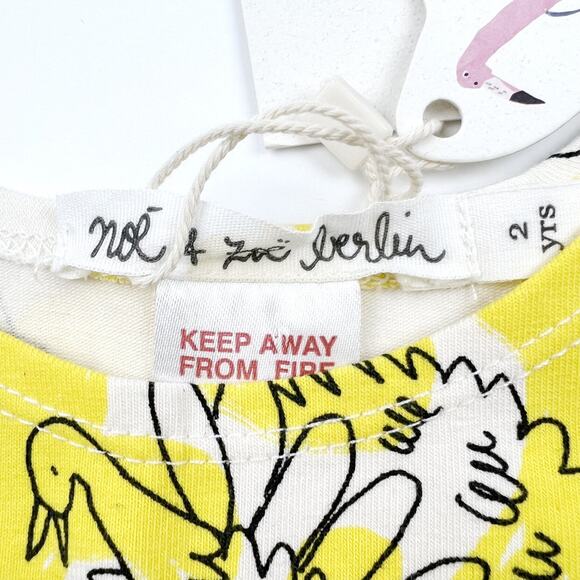 NWT Noe & Zoe Berlin Yellow Ostrich Dress - Picture 5 of 7